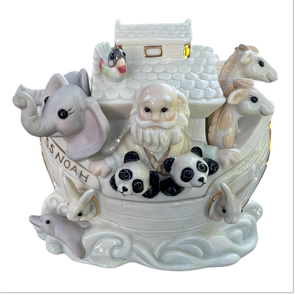 Lenox Noah's Ark‎ Collectible Porcelain Coin Piggy Bank Animals NO BOX NO PLUG